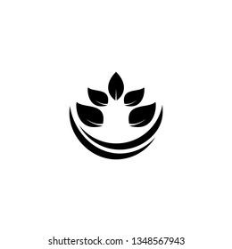 Nature and girl. Logo, icon, sign, emblem, template