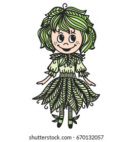 Nature girl. Vector illustration.