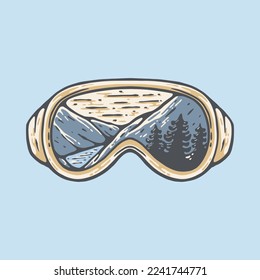 Nature in the glasses graphic illustration vector art t-shirt design