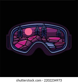 nature glasses illustration design for sticker design