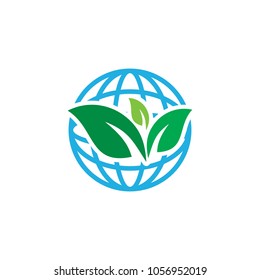 Nature Globe Logo Icon Design