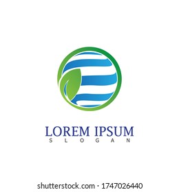 Nature Globe Logo Vector Icon