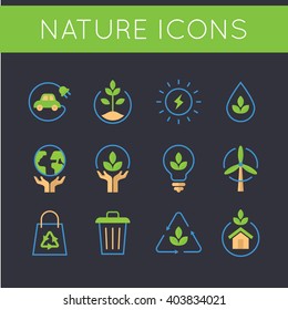 Nature and go green icons. EPS 10