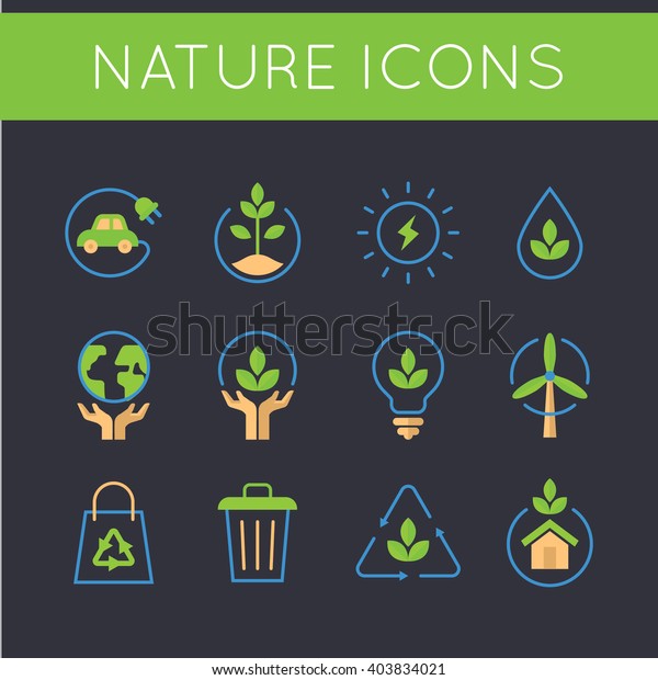Nature and go green icons. EPS
10