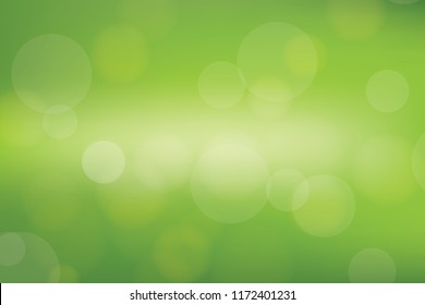 Nature gradient backdrop with bright sunlight. Abstract green blurred background. Ecology concept for your graphic design, banner or poster. Vector illustration.