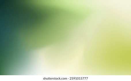 Nature gradient backdrop with bright sunlight. Abstract green blurred background. Ecology concept for your graphic design, banner or poster. Vector EPS 10