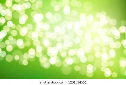 Nature gradient background with bokeh effect. Abstract Green blurred backdrop. Vector illustration. Ecology concept for your graphic design, banner or poster