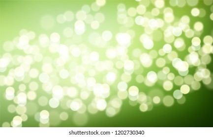 Nature gradient background with bokeh effect. Abstract Green blurred backdrop. Vector illustration. Ecology concept for your graphic design, banner or poster