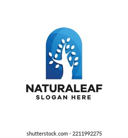 Nature Gradient Logo Tree Template