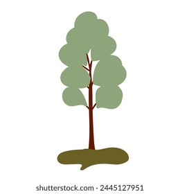 Nature graphic element. Stylized tree. Vector illustration.