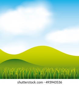 Nature Grass Field Background Vector Illustration Stock Vector (Royalty ...