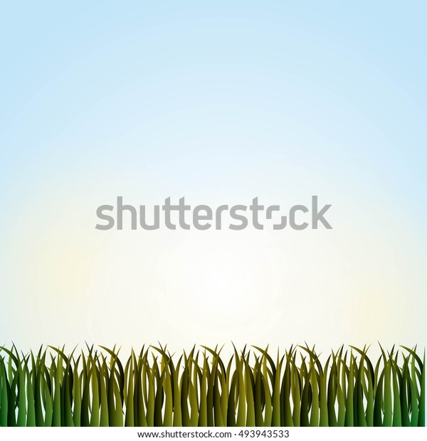 Nature Grass Field Background Vector Illustration Stock Vector (Royalty ...
