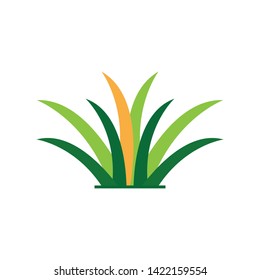 Nature grass icon logo template vector