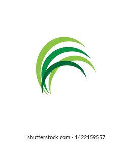 Nature grass icon logo template vector