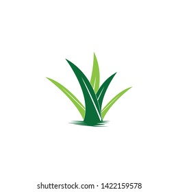 Nature grass icon logo template vector