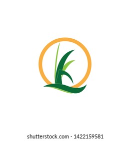 Nature grass icon logo template vector