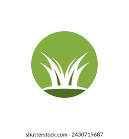 Icono de hierba natural y plantilla de vector de símbolo