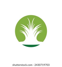 Nature grass icon and symbol vector template