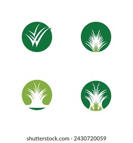 Icono de hierba natural y plantilla de vector de símbolo