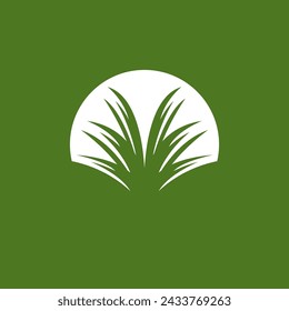 Icono de hierba natural y plantilla de vector de símbolo
