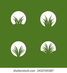 Icono de hierba natural y plantilla de vector de símbolo