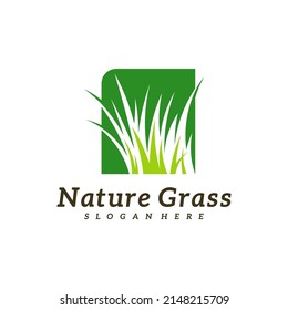 Nature Grass logo design vector, Creative Grass logo design Template Illustration