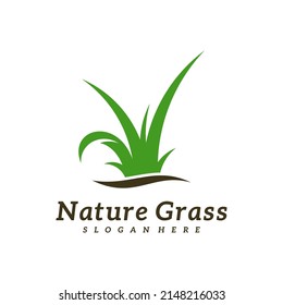 Nature Grass logo design vector, Creative Grass logo design Template Illustration