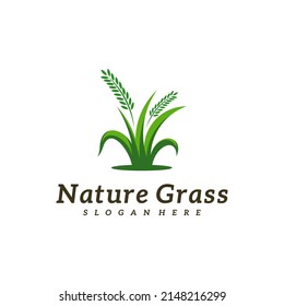 Nature Grass logo design vector, Creative Grass logo design Template Illustration