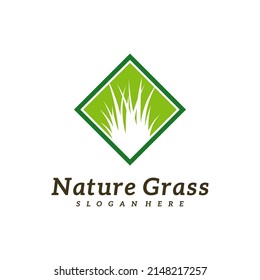 Nature Grass logo design vector, Creative Grass logo design Template Illustration