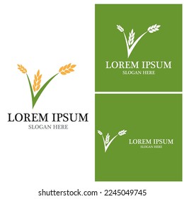 Nature Grass Logo Vector Template Illustration
