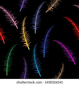 nature grass weed Seamless pattern leaf green with black background

