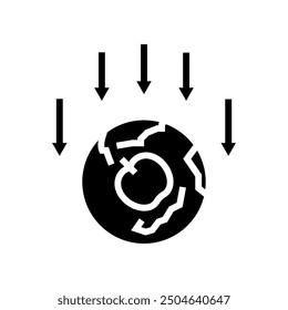 the nature of gravity unsolved mystery glyph icon vector. the nature of gravity unsolved mystery sign. isolated symbol illustration