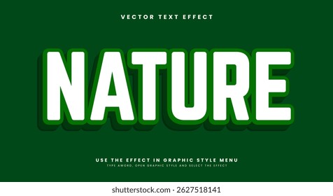 Natureza verde 3d editável efeito de texto Modelo Adequado para tema orgânico