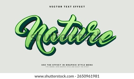Nature green 3d editable text effect Template Suitable for organic farm