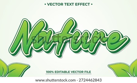Nature Green 3D Text template Editable text Effect Style