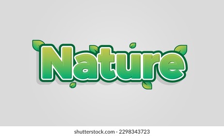 Nature Green 3D Vector Typography Style for Headline and Tittle