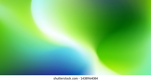 Nature Green and Blue blurred background. Abstract gradient waves with light backdrop. Vector illustration. Ecology concept for your graphic design, banner, poster, wallpapers