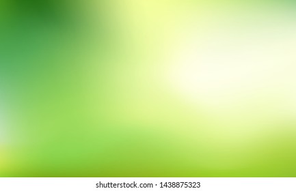 Nature Green blurred background. Abstract gradient with light backdrop. Vector illustration. Ecology concept for your graphic design, banner, poster, wallpapers