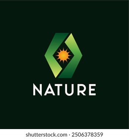 Nature green care logo design vector template editable 