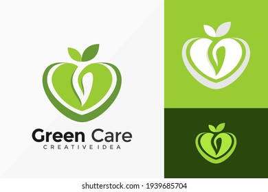 Diseño vectorial del logotipo de Green Care Nature. Emblema abstracto, concepto de diseños, logotipos, elemento de logotipo para plantilla.