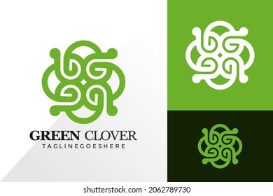Nature green clover logo and icon design vector concept for template
