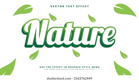 Nature green editable text effect Template Suitable for organic badge and farm