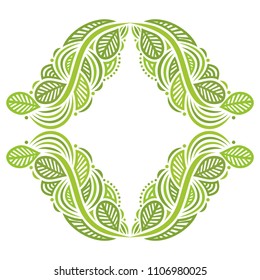 Nature green frame. Vector illustration
