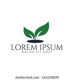 Nature green garden logo design icon template