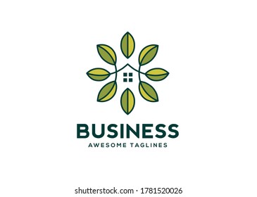 nature green house logo vector