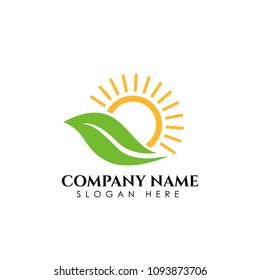 Nature Green Landscape Sunrise Logo Template. sun vector illustration Icon Logo Template 