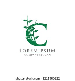Nature Green Leaf C Letter Logo
