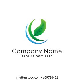 nature green leaf clean logo template