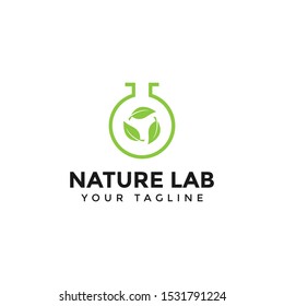 Nature Green Leaf Lab Logo Design Stock Vector (Royalty Free) 1531791224