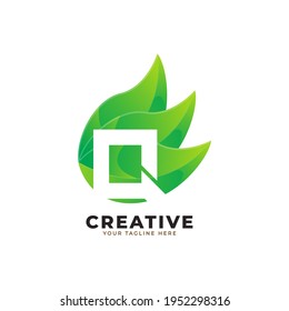 Nature Green Leaf Letter Q Logo Design. monogram logo. Green Leaves Alphabet Icon. Usable for Business, Science, Healthcare, Medical and Nature Logos.Flat Vector Logo Design Template Element. Eps10